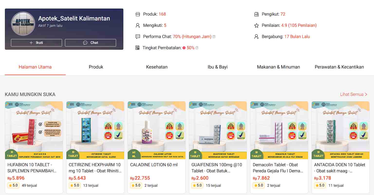 Penjualan Online via Sophee